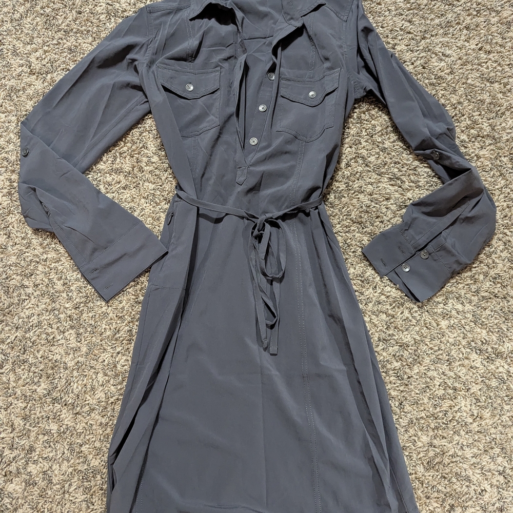 Eddie Bauer Charcoal Long Sleeve Active Dress